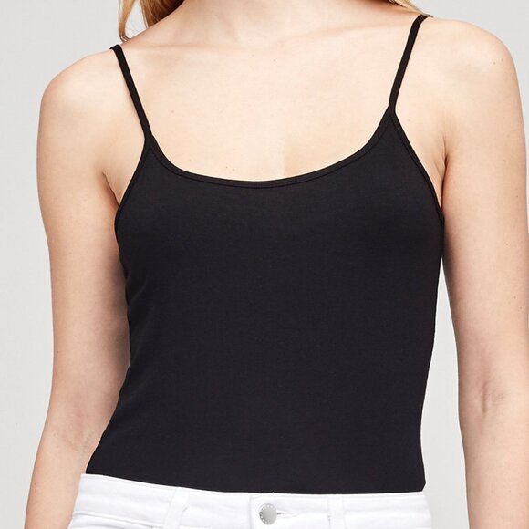 L'AGENCE Ford Spaghetti Strap Bodysuit in Black - Picture 2 of 4